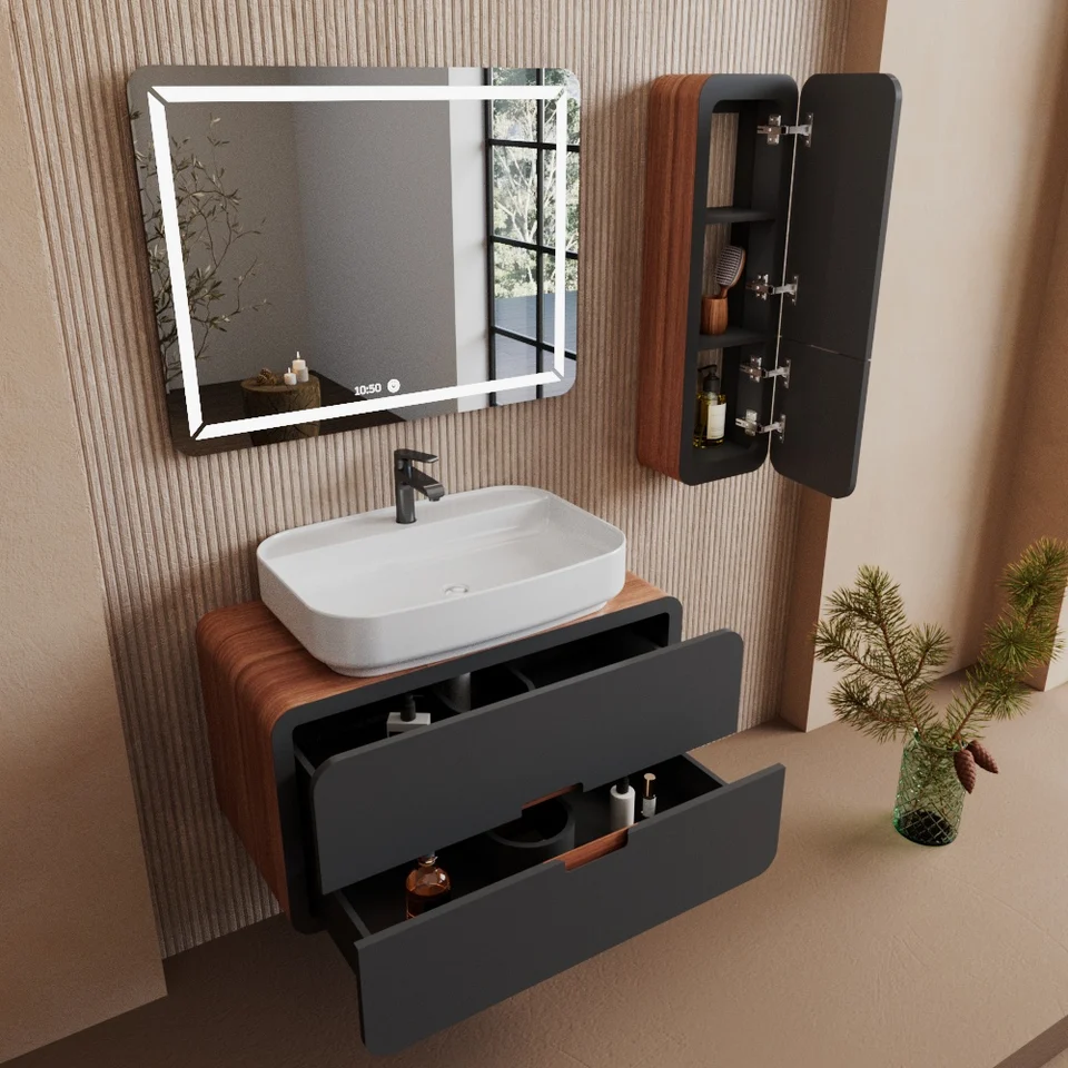 ست کابینت روشویی مونزو ۸۰ دیواری تولید بومرنگ