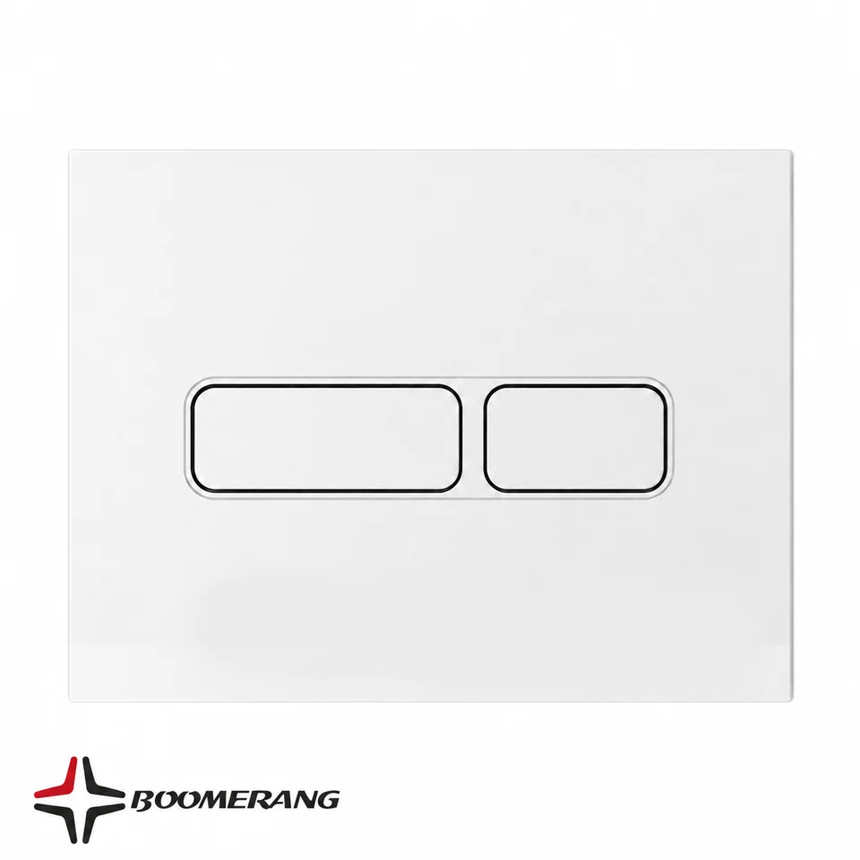 Luster flush button - white chrome