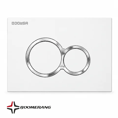 Glitter flush button - white chrome