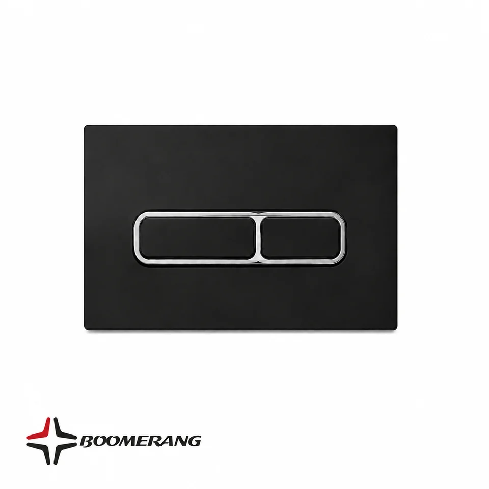 Luster flush button - black chrome