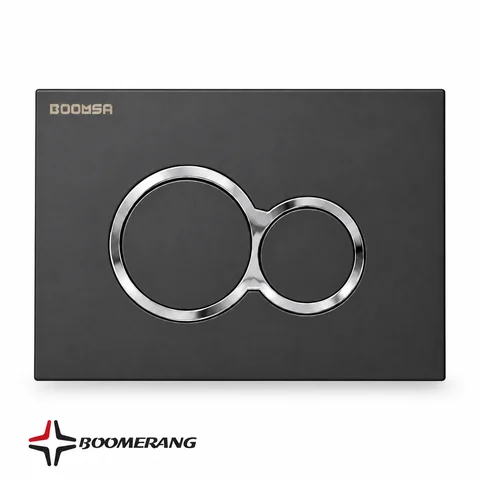 Glitter flush button - black chrome