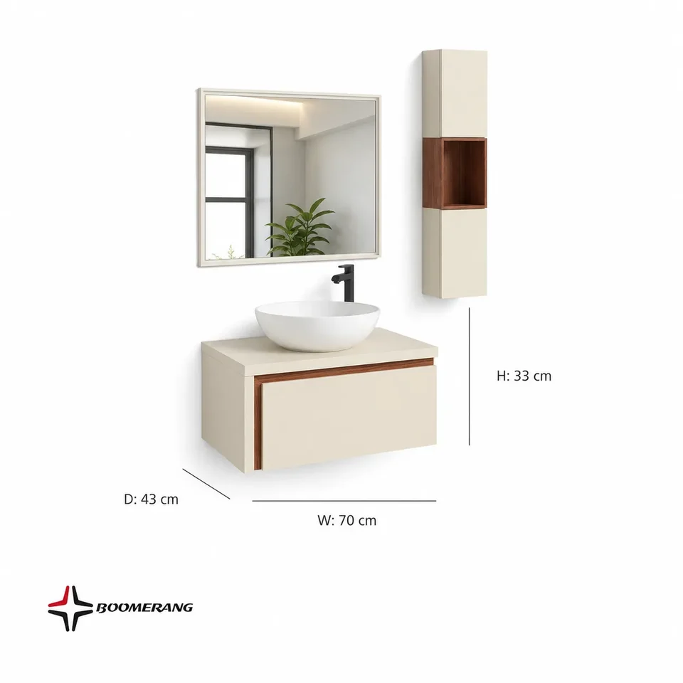 ست کابینت روشویی پریما ۷۰ دیواری تولید بومرنگ