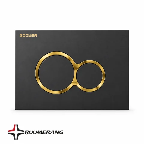 Glitter flush button - black gold