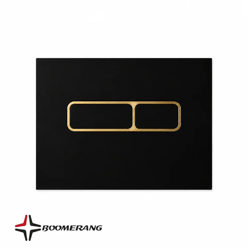 Luster flush button - black gold